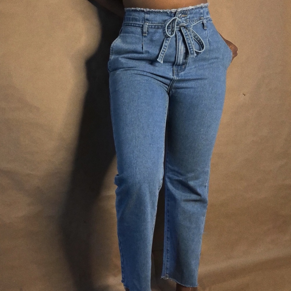 ☀︎ HIGH WAISTED WRAP TIE JEANS ☀︎